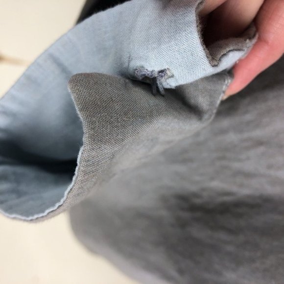 Elemente Clemente Gray Cotton Silk Button Up Long Sleeve Tunic Blouse Size Small - Picture 7 of 7